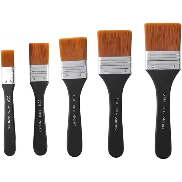 5 Pieces Wooden Oil Painting Brushes Set, Artist Brushes, Oil Painting