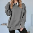 thumbnail image 2 of Giftesty Women's 2025 Fall Winter Warm Thumbhole Long Sleeve Drawstring Hood Athletic Sweatshirt Hoodie for Daily Wear Workout, 2 of 8