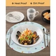 thumbnail image 3 of 15 Inch Round Placemats Set of 4, Easter Non Slip Heat Insulation PP Table Mats, Spring Rabbits Ears Feet Flowers Wooden Grain Washable Place Mats for Kitchen Dining Party Table Decor, 3 of 7