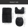 thumbnail image 4 of KAKOWELY Bathroom Mats Set Black Polyester 1 Set 17.7X15.7in, 4 of 10