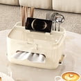 thumbnail image 6 of Tissue Box Remote Holder, Plastic Storage Organizer for Living Room and Office, White Multipurpose Household Decor with Compartments, Topliu, 6 of 9