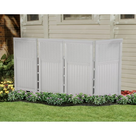 1 Outdoor Enclosure - Suncast Wicker 4 Panel Outdoor Screen Enclosure