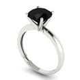 thumbnail image 2 of Clara Pucci 14K White Gold 2ct Onyx Solitaire Ring for Women, 2 of 8