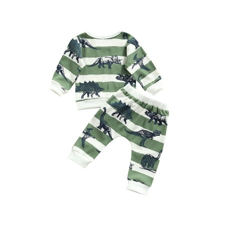 

Infant Baby Boys Girls Clothes Dinosaur Striped Print Pants Outfit
