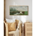 thumbnail image 4 of Drsoum Vintage Wall Art Cow Farm Landscape Painting Retro Meadow Scenery Farmhouse Kitchen Living Room Decor 8x16in Natural Framed, 4 of 7