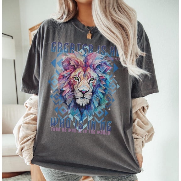 Lion Of Judah Christian Tshirt Jesus Bible Verse Religious Gift T-Shirt