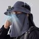 thumbnail image 5 of Sombrero de ventilador solar de ala ancha Sombrero de sol impermeable | Ventilador de enfriamiento alimentado por energía solar incorporado | Gorra de malla ajustable para exteriores para, 5 of 9