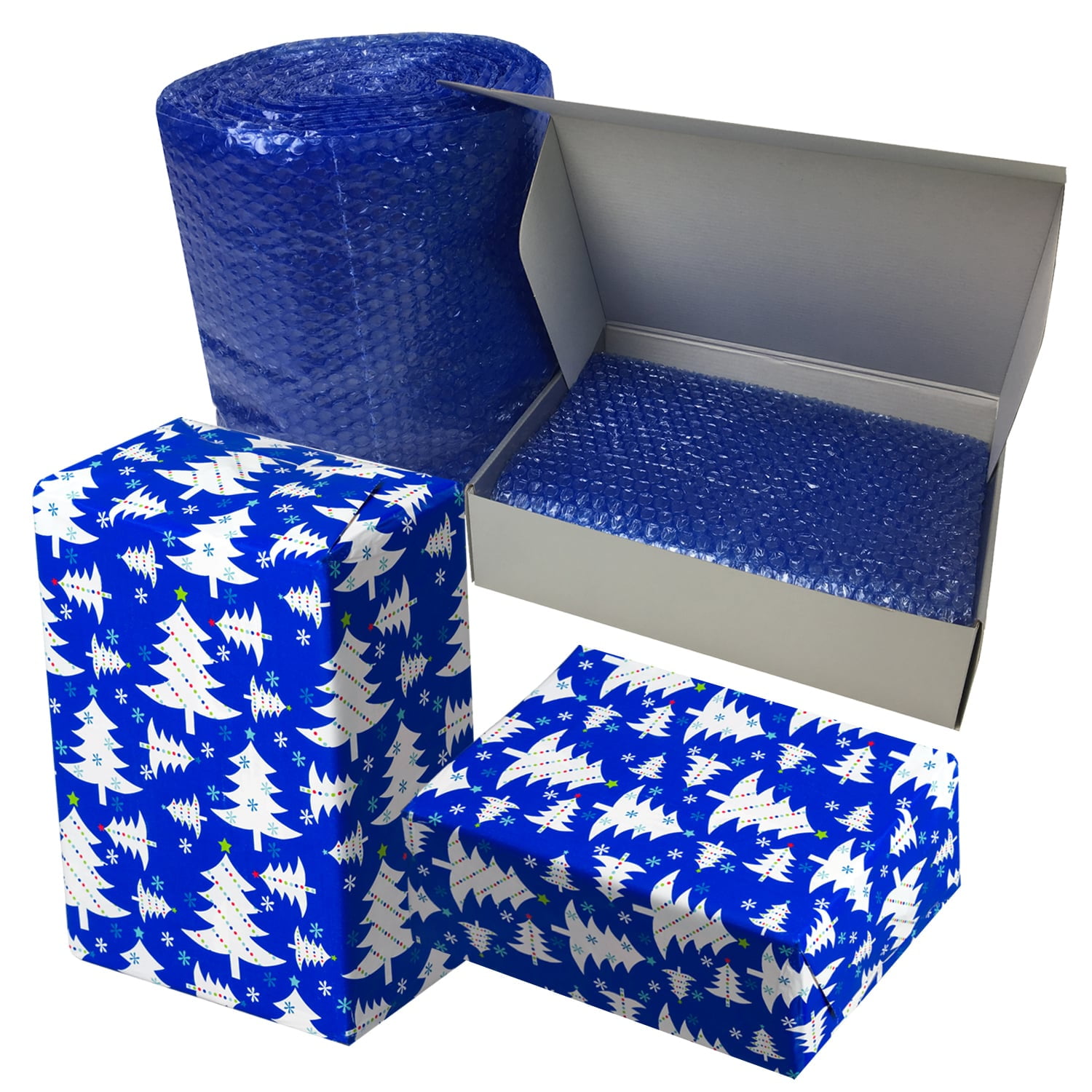 uBoxes 30-Feet Roll Blue Bubble Small 3/16" Wrap x 12" Wide