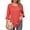 Red, variant on Pleated Blouses for Women 3/4 Length Bell Sleeve T Shirts Dressy Casual Round Neck Summer Tops