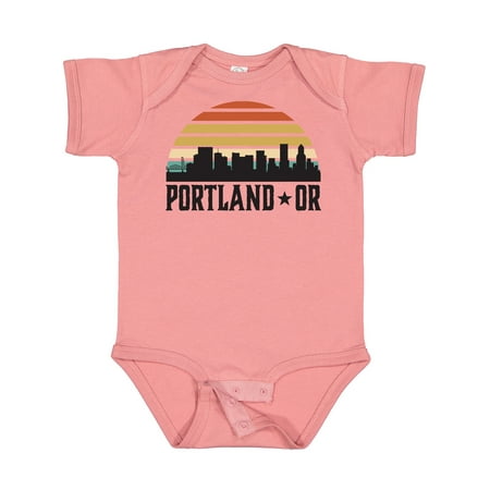 

Inktastic Portland Oregon Skyline Retro Sunset Gift Baby Boy or Baby Girl Bodysuit
