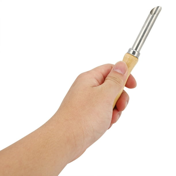 4Pcs Wood Handle Clay Hole Cutters - Round Stainless Steel Pottery Carving Tools