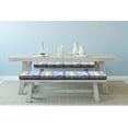 thumbnail image 2 of Retro Bench Pad, Different Colored Sneakers on Vertically Striped Backdrop Youth Footwear Fashion, HR Foam Cushion with Decorative Fabric Cover, 45" x 15" x 2", Multicolor, by Ambesonne, 2 of 3