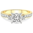 thumbnail image 3 of 3 Carat IGI Certified Princess Shape Lab Grown Diamond Engagement Ring | 14K Yellow Gold | Trilogy Three Stone Lab Diamond Ring | FG-VS1-VS2 Quality Friendly Diamonds, 3 of 5