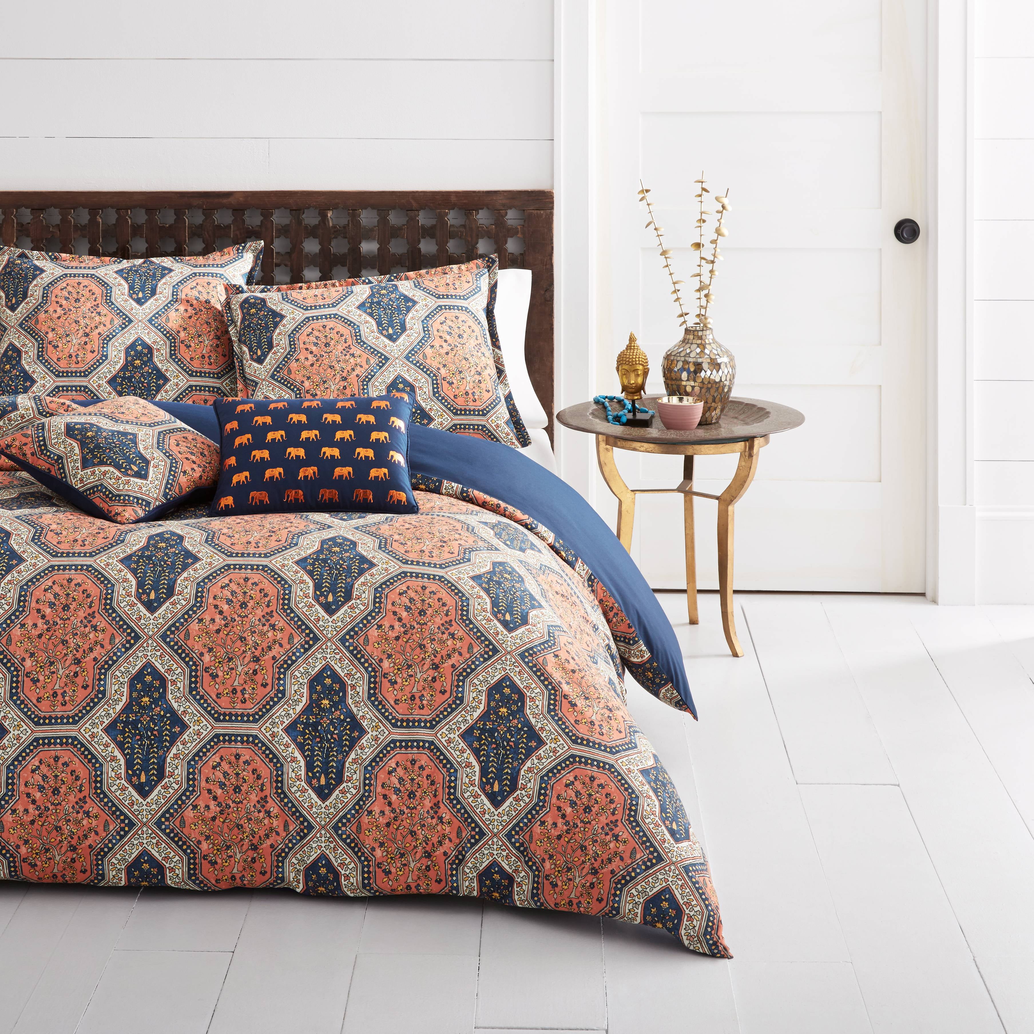 Azalea Skye Rhea Bright Orange Duvet Cover Set Full Queen