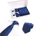 thumbnail image 2 of Conjunto de corbatas para hombre, caja de regalo, corbata de seda, 8CM, pañuelo, gemelos, Clip de corbata, Paisley, flor, rayas, moda, fiesta de negocios de lujo, Gravatas yaoshenbao CONDUJO, 2 of 2