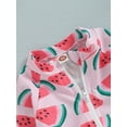 thumbnail image 4 of Suealasg Toddler Baby Girl One-Piece Swimsuit Long Sleeve Watermelon Print Zipper Rashguard Swimwear 1T 2T 3T 4T 5T 6T Kid Girls Bathing Suit, 4 of 7