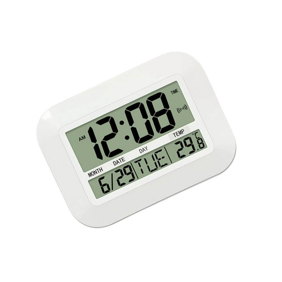 facefd Electronic Wall Clock Alarm Clock for Bedroom School Eye Protection Digital Wall NightStand