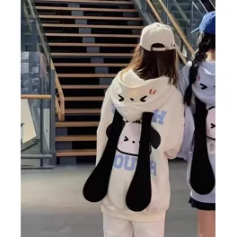 ジャケット Hashtag DDD Rabbit Ears Hooded Sweatshirt Cardigan Jacket DHgate.com:Oversized Hooded Sweater: Purple Rabbit Ear