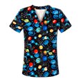 thumbnail image 1 of Ropa de lavado con estampado de dibujos animados, ropa de mano con cepillo, ropa de enfermera, camiseta de manga corta con cuello en V para mujer, ropa quirúrgica, ropa de trabajo para hombres, 1 of 5