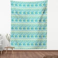 thumbnail image 4 of Ambesonne Aqua and Coral Fabric by the Yard Upholstery, Striped Jellyfish, 5 Yards, Sea Blue and Pastel Yellow, 4 of 5