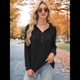 thumbnail image 5 of Sudadera con Capucha de Moda para Mujer, de Larga y Cuello en V, Informal, para Otoño e Invierno. Negro M, 5 of 6