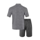 thumbnail image 3 of Blusa y camisa de manga corta con cuello vuelto para hombre, jersey con cremallera y solapa estampada, blusa de manga larga con cuello vuelto, blusa de poliéster para hombre, 3 of 3