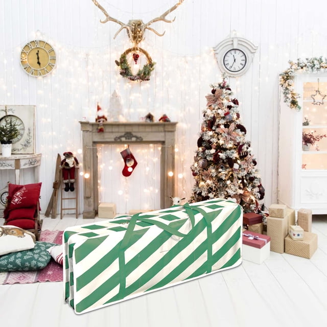 Wzzjkit Christmas Tree Storage Bag, Heavy Duty Fabric with Reinforced Handles and Strong Zippers Wide Opening, Extra Large Christmas Tree Storage Box for Trees and Decorations