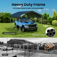 thumbnail image 3 of YOKWOK 15'x10' Heavy Duty Metal Carport Sturdy Structure, All Weather Protection, Easy Assembly for Cars, Trucks, Boats, Tractors, and Outdoor Storage, Grey, 3 of 8