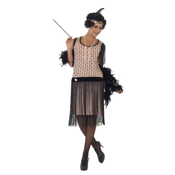 Women's 1920s Flirty Flapper Girl Coco Dress With Headpiece Costume Small 6-8