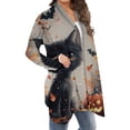 thumbnail image 4 of Nmnitkp Women's Halloween Pumpkin Cardigan Long Sleeve Open Front Knit Outwear Over Coats Plus Size Knit Sweater Top Multicolor,3XL, 4 of 6