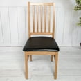 thumbnail image 4 of Rosnek PU Leather Chair Seat Cover Square Chair Cushion Cover Waterproof Stretch Dining Chair Slipcover Protctor, 4 of 7