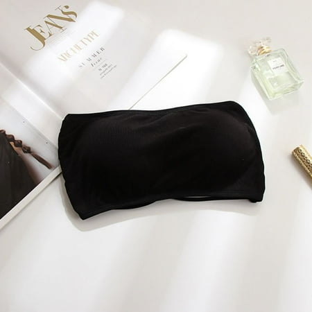 Fashion New Female Lingerie Invisible Chest Inside Dress Strapless Bra Chest Wraps Tube Top Cotton BLACK