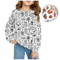 thumbnail image 2 of DGQPLPD Girls Doodle Art Long Sleeve Sweatshirt for Fashion and Activities White 8-9 Years, 2 of 4
