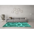 thumbnail image 3 of Ahgly Company Indoor Rectangle Abstract Turquoise Blue Contemporary Area Rugs, 7' x 9', 3 of 4