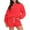 Red, variant on Wancir Women 2 Piece Outfits Sweatsuit Oversized Sweatshirt Lounge Sets 2024 Fashion Long Sleeve Shorts Matching Sets with Pockets