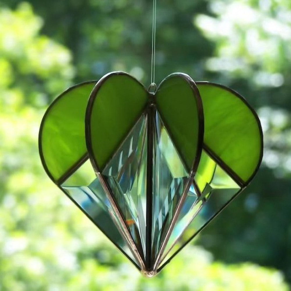 Heart with Music Notes Suncatcher Sun Catcher Stained Glass-style window hanging 
