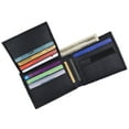 thumbnail image 3 of Lamb Leather Flap Up ID Card Holder W/Zippered Compartment Bifold Wallet 3053, 3 of 34
