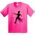 thumbnail image 3 of Inktastic Girl Playing Soccer Pink and Yellow Stars Youth T-Shirt, 3 of 5
