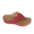 thumbnail image 2 of 2025 Womens Sandals Beach, Xunlbb Women's Spring And Summer New Large Size Drill Wedge Toe Fashion Casual Slippers(Red,Size:42), 2 of 8