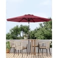 thumbnail image 1 of Bingirl Parasol de Patio de 9 Pi Résistant aux UV avec 8 Nervures Robustes et Inclinaison à Bouton-Poussoir Facile, Rouge Foncé pour Piscine, Cour et Jardin, 1 of 5