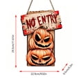 thumbnail image 7 of Halloween Wooden Hanging Sign Spooky Pumpkin NO ENTRY Door Plaque Outdoor Front Porch Yard Decor, 7 of 7