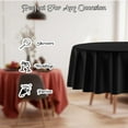thumbnail image 5 of 2 Pack Black Round Tablecloth 84 Inch Round Plastic Table Cloth Waterproof Disposable Round Table Cover for Party Birthday Camping Picnic Baby Shower, 5 of 5