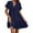 Navy, variant on Stamzod Womens Summer Dress Casual V-Neck Short Sleeve Mini Shift Dress