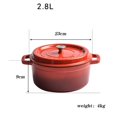 thumbnail image 2 of Enameled Cast Iron Crock-Pot Soup Stew Pot Cooking Pot Uncoated Non-Stick Cookware, 2 of 5