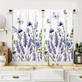 thumbnail image 2 of Purple Floral Lavender Flower Kitchen Curtains 27.5W X 39L Inch 2 Panel Rod Pocket Spring Small Short Cafe Tier Window Drapes Farmhouse Country Vintage Rustic Wildflower Bathroom Home Decor, 2 of 6