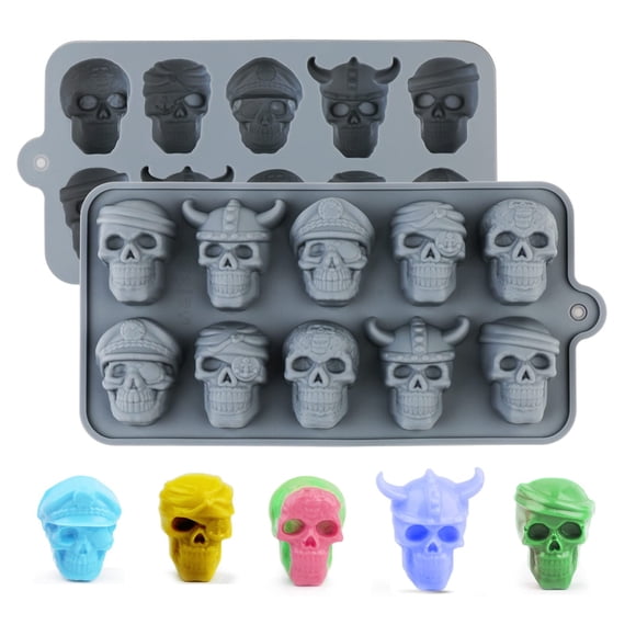 Moule à Bonbons en Silicone pour Bonbons Durs, Chocolats, Craie de Cire, Gelée, Fondant, Jello, Moule à Glaçons, Décoration de Fête d'Halloween, Lot de 2