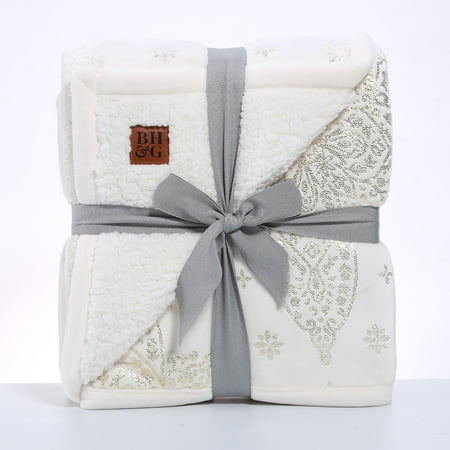 Better Homes & Gardens Oversized Sherpa Throw - Gold Medallion