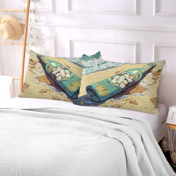 Pillow Case Plush Pillow Bottle with White Flower Case standard size/King size/Queen size Bed Pillow Pillowcases