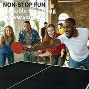 LiviNest Foldable Ping Pong Conversion Top: 60-Second Table Tennis Setup - 4-Inch Thin Fold for Easy Storage - Official Tournament Size for Family Game Nights & Office Breaks