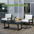 thumbnail image 2 of Aluminum Outdoor Patio Furniture Set 5 Seat, Patio Conversation Set with Durable Mesh Rope Weaving, Wide Armrests and Seats, Metal Sofa Set for Patio Grey, 2 of 7